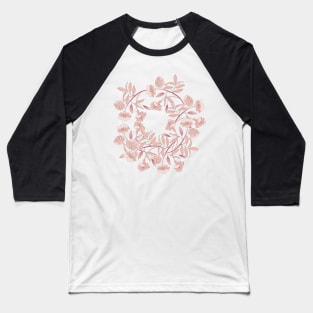 Cottagecore style marigold wreath in salmon pink Baseball T-Shirt